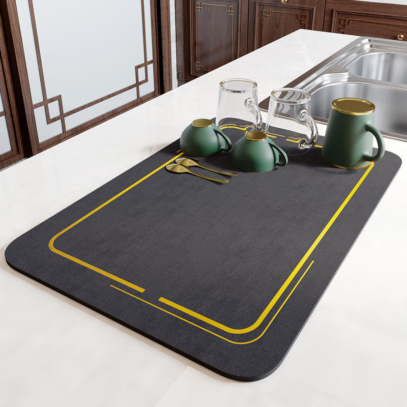 Large Dish Drying Mat for Kitchen Countertops | Absorbent Quick-Dry Mat (40 x 60 CM)
