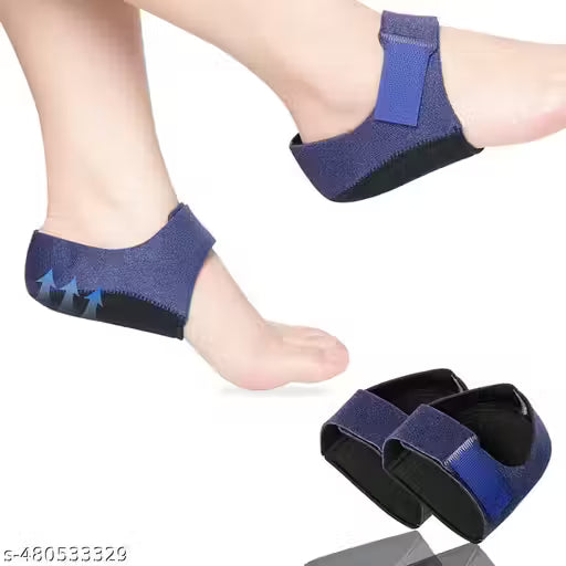 Gel Heel Cups and Heel Pads – Shock Absorbing Cushion Support for Men and Women | Heel Protector for Heel and Ankle Pain Relief (Blue, Free Size)